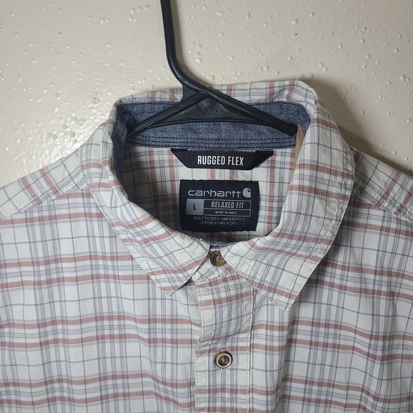 Carhartt Rugged Flex Relaxed Fit Large Mens Button Down Short Sleeve - Picture 2 of 5
